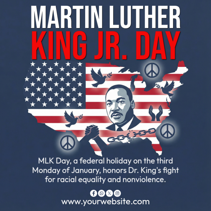 Purple Maximalist Mlk Day Instagram Post Template | PosterMyWall