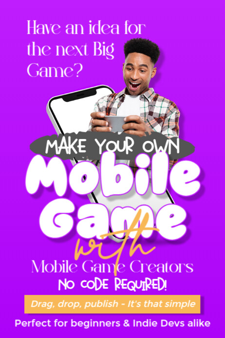 Purple Maximalist Mobile Game Creators Ad Poster Template | PosterMyWall