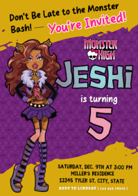 Purple Maximalist Monster High A4 template