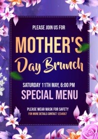Purple Maximalist Mother's Day A4 template
