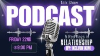 Purple Maximalist Mp4 Video Of Live Podcast Of Red Flags In Relationships Online Design Flyer/templa YouTube Thumbnail template