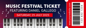 紫色 Music Festival Ticket Twitter Banner Template