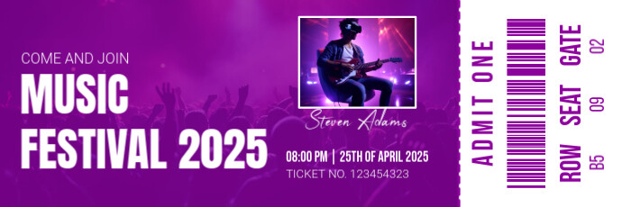 Purple Maximalist Music Festival Twitter Banner template