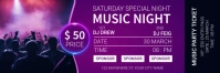 Purple Maximalist Music Night Twitter Banner template