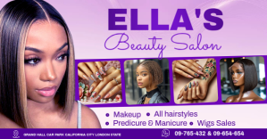 Purple Maximalist Nails Salon Template Design Facebook Ad Facebook-Anzeige