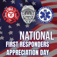 Purple Maximalist National First Responders Appreciate Day  Instagram Post template