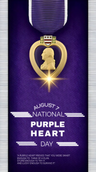 Purple Maximalist National Purple Heart Day Design Instagram Story template