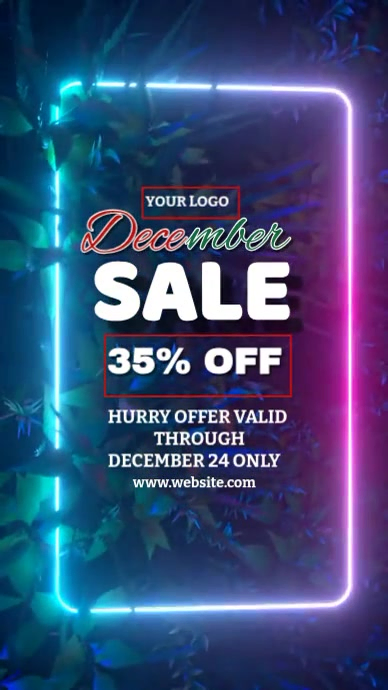 Copy of Purple Maximalist Neon December Sale Promo Video – Editable ...