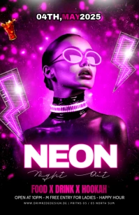 Purple Maximalist Neon Party Tabloid template