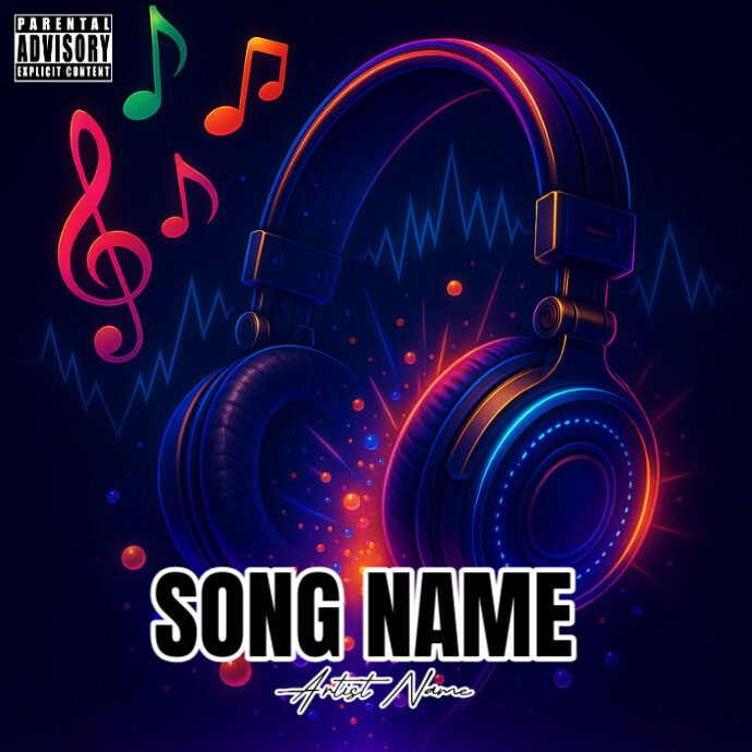 Copy of Purple Maximalist Neon Trap Angel - Dark Hip-hop Album Cover ...