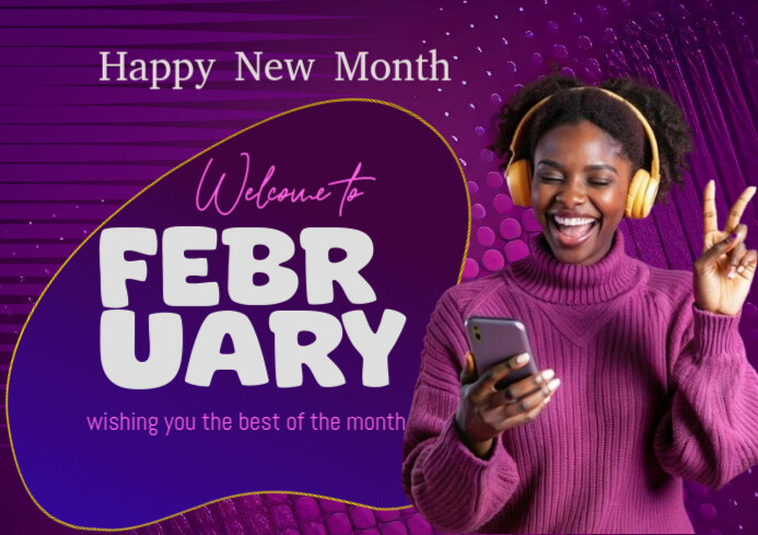 Purple Maximalist New Month A4 Template | PosterMyWall