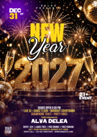 Morado New Year Party A2 Template