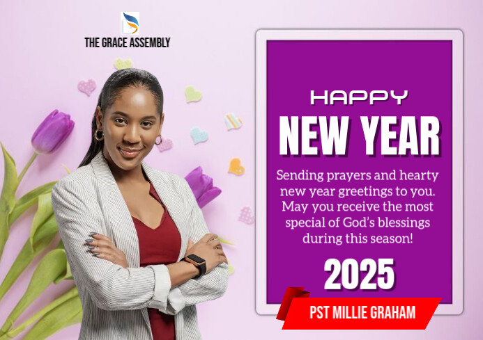 Purple Maximalist New Year  A3 template