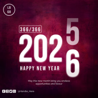 Purple Maximalist New Year Countdown Square (1:1) template