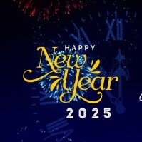 Purple Maximalist New Year Greeting Card Instagram Post template