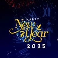 Purple Maximalist New Year Greeting Card Instagram Post template