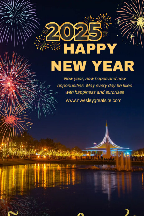 Purple Maximalist New Year Poster Template | PosterMyWall
