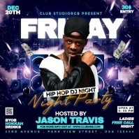 Purple Maximalist Night Club Party  Square (1:1) template