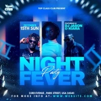 Purple Maximalist Night Club Party  Square (1:1) template