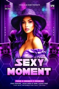 Purple Maximalist Night Party Flyer Banner 4' × 6' template