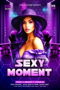 Purple Maximalist Night Party Flyer Banner 4' × 6' template