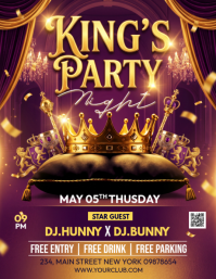 Purple Maximalist Nightclub Party Flyer template