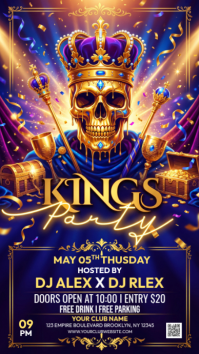 Purple Maximalist Nightclub Party Instagram Story template