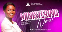 Purple Maximalist Now Ministering Church Flyer Template  Facebook Shared Image