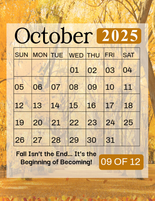 Purple Maximalist October Calendar Template  Flyer (us Letter)