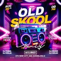 Purple Maximalist Old School Party Instagram Post template