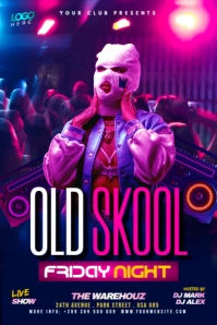 Purple Maximalist Old Skool Party Flyer Poster template