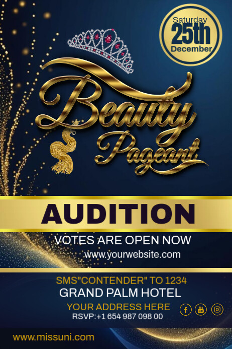 Purple Maximalist Pageant  Poster template