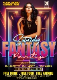 Purple Maximalist Party A6 template