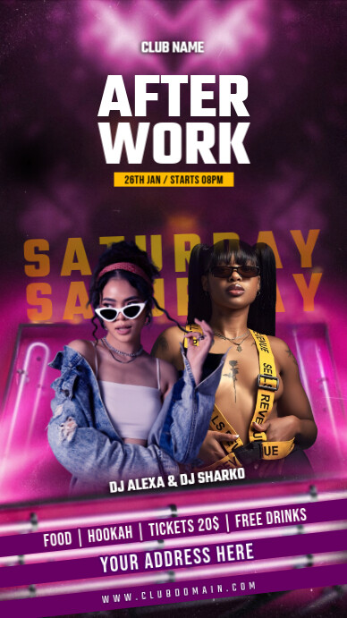 Purple Maximalist Party Flyer Digital Display (9:16) template