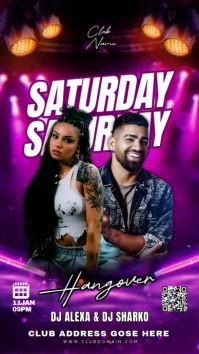 Purple Maximalist Party Flyer Digital Display (9:16) template