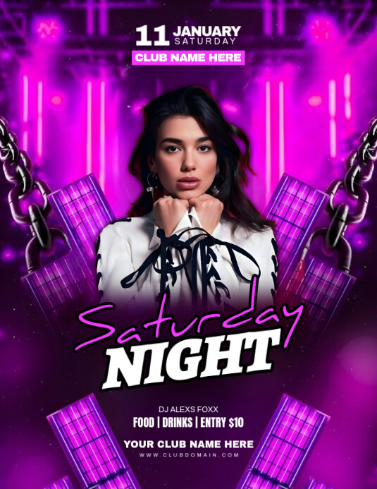 Purple Maximalist Party Flyer Flyer (us Letter) Template | PosterMyWall