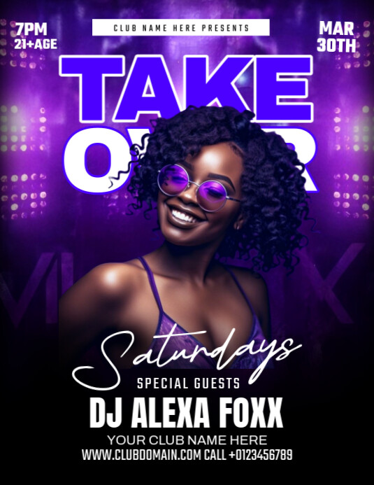 Purple Maximalist Party Flyer Flyer (us Letter) Template | PosterMyWall