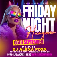 Purple Maximalist Party Flyer Square (1:1) template