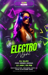 Purple Maximalist Party Flyer Tabloid template