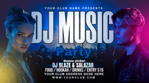Purple Maximalist Party Flyer Twitter Post template