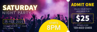 Purple Maximalist Party Night Ticket Twitter Banner Twitter-Kopfzeile template
