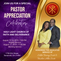Purple Maximalist Pastor Appreciation Flyer I Instagram Post template