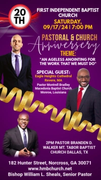 Purple Maximalist  Pastoral & Church Anniversary Instagram Story Instagram-Story template
