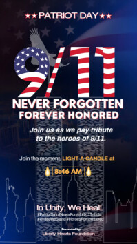 สีม่วง 9/11 Tribute เรื่องราวบน Instagram Template