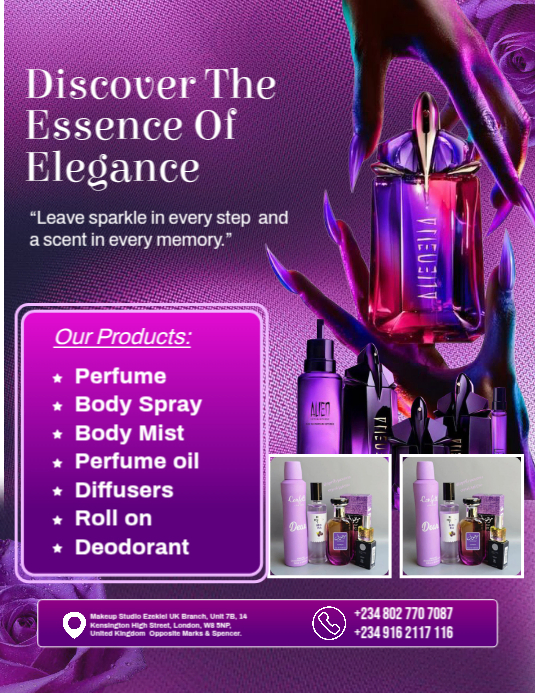 Plantilla de Purple Maximalist Perfume Sales Promotion Template Flyer ...