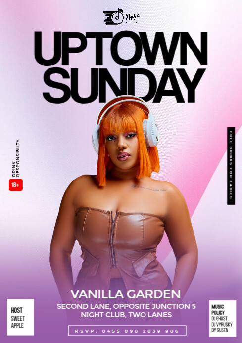 Purple Maximalist Pink 3d Maximalist 3d Naughty Night Party Event Flyer A4 template