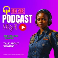 Purple Maximalist Podcast Pink Square (1:1) template