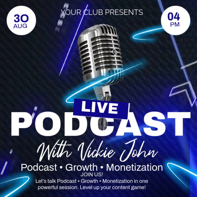 Purple Maximalist Podcast Podcast Power: Growth & Monetization Strategies For Creators  Instagram Po template