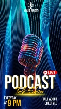 Purple Maximalist Podcast Video Digital Display (9:16) template