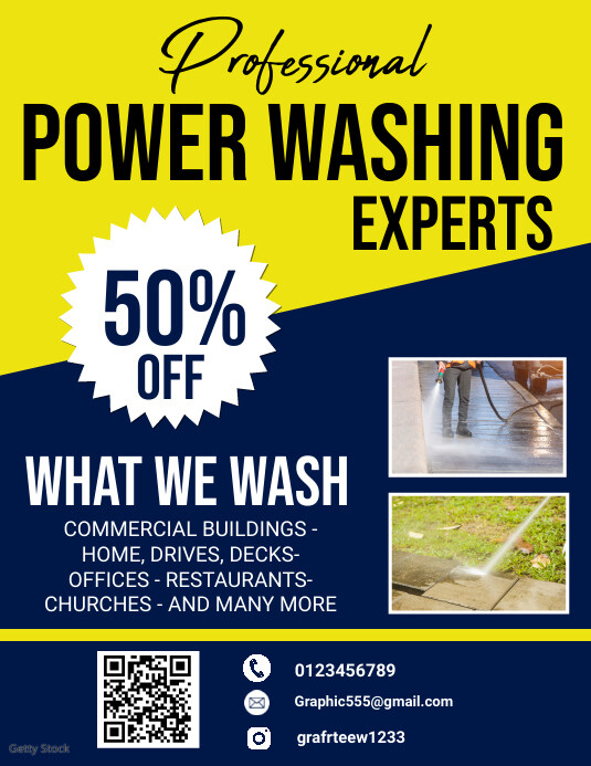 Purple Maximalist Power Washing  Flyer (us Le template